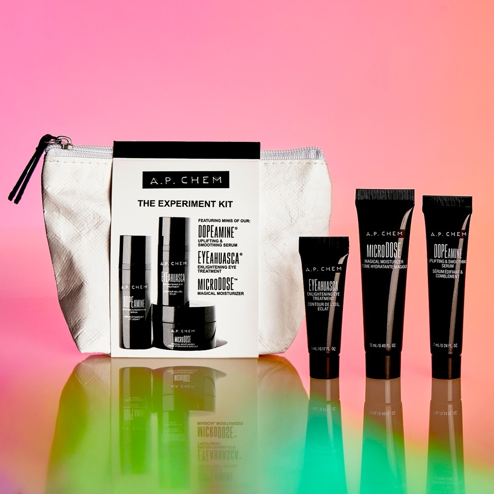 The Experiment Kit includes deluxe minis of all three of our skincare heroes!